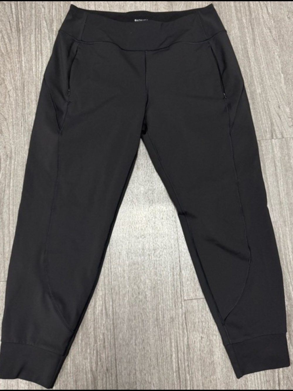 Athleta Black Women's Performance Joggers with Zipper Pockets, Black Size Large